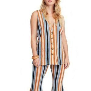 Free People Bridget Stripe Tank & Flare Pants Two Piece Knit